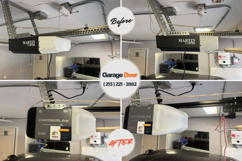 Before and after: garage door repair Earlysville, VA